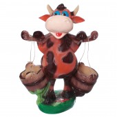 Садовая фигура Корова с ведрами (Гипс)
