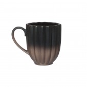 Чашка Волна, матовая глазурь, чёрно-коричневая, 430мл  (внутри глазурь)