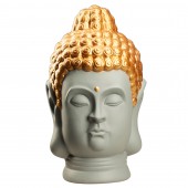 Сувенир Голова Будды, серая с золотом