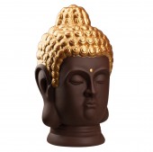 Сувенир Голова Будды, тёмно-коричневая с золотом