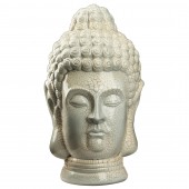 Сувенир Голова Будды, белая, кракелюр