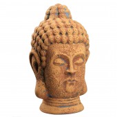 Сувенир Голова Будды, старый рыжий камень