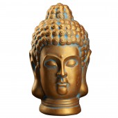 Сувенир Голова Будды, золотая с голубыми окислами