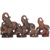 Сувенир Слоны (в наборе 7 штук) (красная глина)
