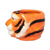 Цветочный горшок Голова тигра большая, глянец, 12л