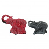 Копилка Слоны-пара Оригами, красно-чёрный, гранит