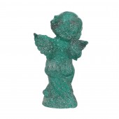 Сувенир Ангел-мальчик с сердцем, зелёный, гранит