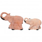 Копилка Слоны-пара Оригами, коричнево-бежевый, гранит