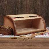 Хлебница деревянная, одинарная, художка, Кофе, (270х370х180)