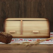 Хлебница деревянная, двойная, светлая (270х440х160)