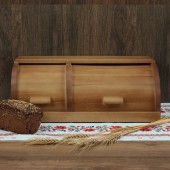 Хлебница деревянная, двойная, тёмная (270х440х160)