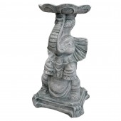 Садовая фигура-кашпо Слон, серый камень (Гипс)