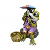 Садовая фигура-кашпо Лягушонок с зонтиком, художка, акрил (Гипс)