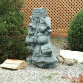 Садовая фигура Гномы-пара WELCOME, камень тёмный