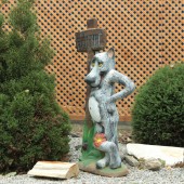Садовая фигура Волк №3, камень светлый