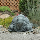 Садовая фигура Черепаха большая, камень тёмный