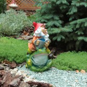 Садовая фигура Гном на жабе, рисовка (Гипс)
