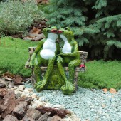 Садовая фигура Лягушки на лавочке, рисовка (Гипс)