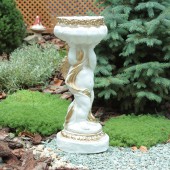 Садовая фигура Ангел чаша, белый с золотом (Гипс)