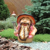 Садовая фигура Гном-гриб Боровик с фонарём, глянец