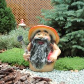 Садовая фигура Гном-гриб Мухомор с фонарём, глянец