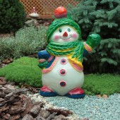 Садовая фигура Снеговик (с фонарём), глянец