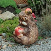 Садовая фигура Ёж с яблоком большой, шамот
