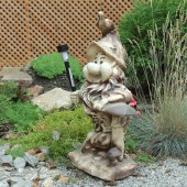 Садовая фигура Лесовичек с фонарём, шамот