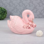 Копилка Лебедь, розовый (заменитель золота)