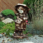 Садовая фигура Дева с зонтом, шамот