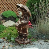 Садовая фигура Дева с зонтом, шамот