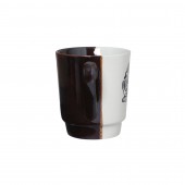 Чашка Водолей, бело-коричневая, деколь чёрная Тигр, 700мл