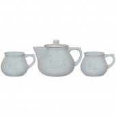 Чайный набор 3 пр. Инжир, серая глазурь (чайник 750мл, чашка 350мл)