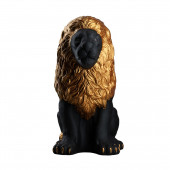 Копилка Лев огромный с золотой гривой, чёрный
