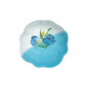 Салатник Тюльпан, бело-голубой, деколь Тюльпан, 500мл (ящик+ПЭТ)