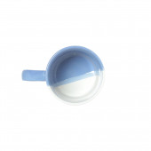 Чашка Офисная, бело-синяя, деколь Цветы, 350мл