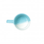 Чашка Офисная, бело-голубая, деколь Цветы, 350мл