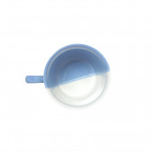 Чашка Сумская, бело-синяя, деколь Цветы, 350мл