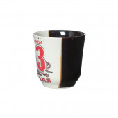 Чашка Сумская, бело-коричневая, деколь 23 фераля, 350мл