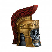 Копилка Череп серебрянный в золотом шлеме легионера (Гипс)