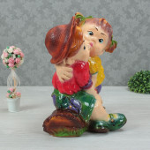 Садовая фигура Мальчик с девочкой, задувка, глянец (цвета в ассортименте) (Гипс)
