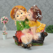 Садовая фигура Мальчик с девочкой, задувка, глянец (цвета в ассортименте) (Гипс)