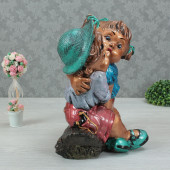 Садовая фигура Мальчик с девочкой, цветная бронза (цвета в ассортименте) (Гипс)