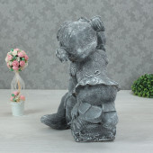 Садовая фигура Мальчик с девочкой, серый камень (Гипс)