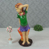 Садовая фигура-кашпо Девочка, задувка, глянец (цвета в ассортименте) (Гипс)