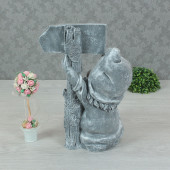 Садовая фигура Гном WELCOME, серый камень (Гипс)