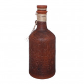 Бутыль гончарный Виноград, резка, полотно, 2л (красная глина)