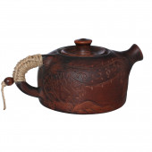 Чайник заварочный Дракон, декор верёвка, 600мл (красная глина)
