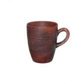 Чашка Чайная, вальцованная, гладкая, 400мл (красная глина)