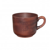 Чашка Чайная огромная, вальцованная, гладкая, 500мл (красная глина)